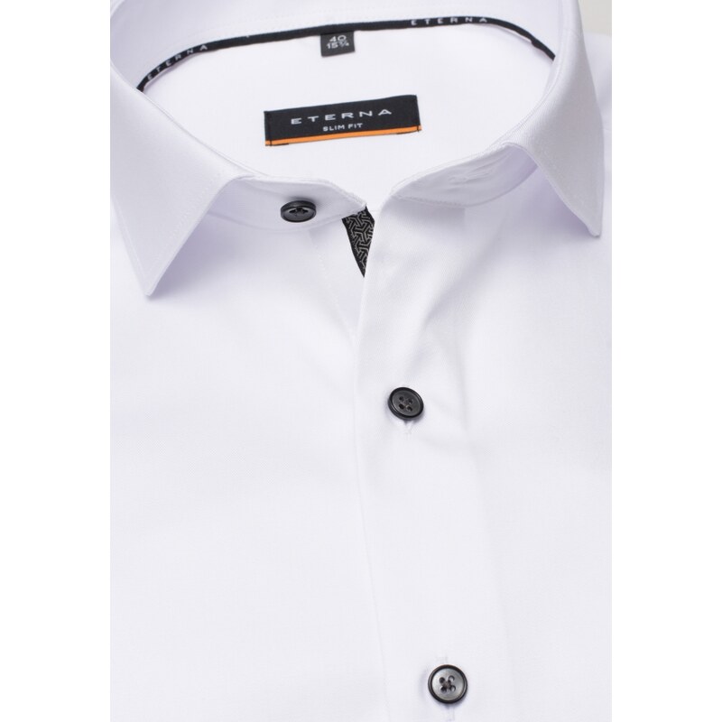 ETERNA Slim Fit pánska košeľa biela cover s tmavým kontrastom Non iron 18444243