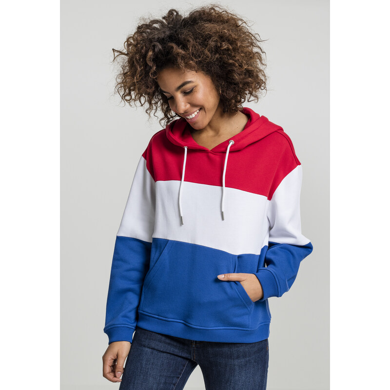Urban Classics Womens Oversize 3-Tone Fiery Red/White/Royal 66436595