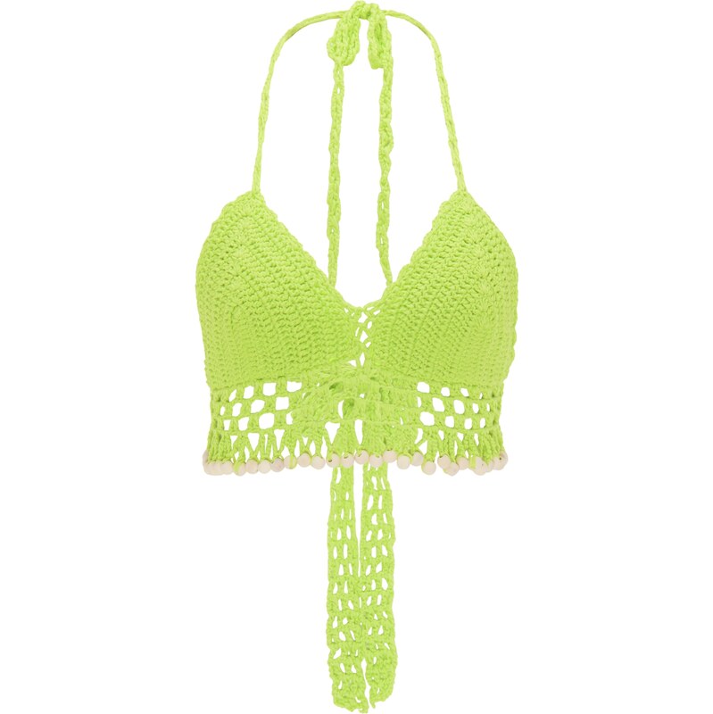 MYMO Vyšívaný top neónovo zelená 65867337