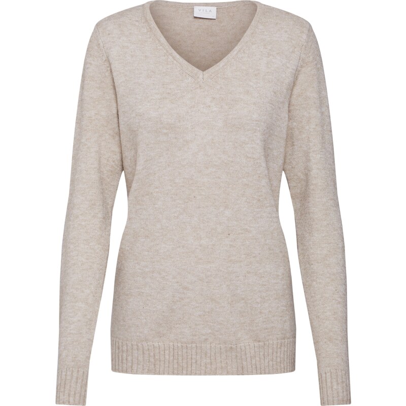 VILA Sveter VIRil béžová melírovaná 12558246