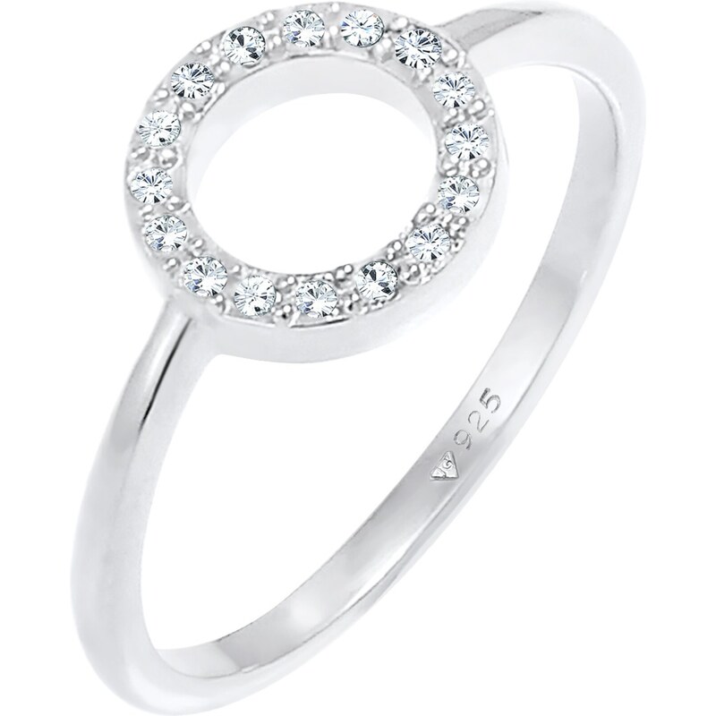 ELLI Prsteň Geo strieborná / priehľadná 54223603