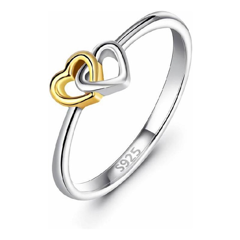 Olivie Strieborný prstienok SPOJENÉ SRDCIA 4214 18064797