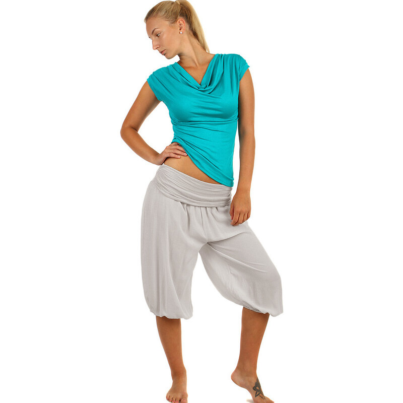 Glara Trojštvrťové háremové nohavice 64942693