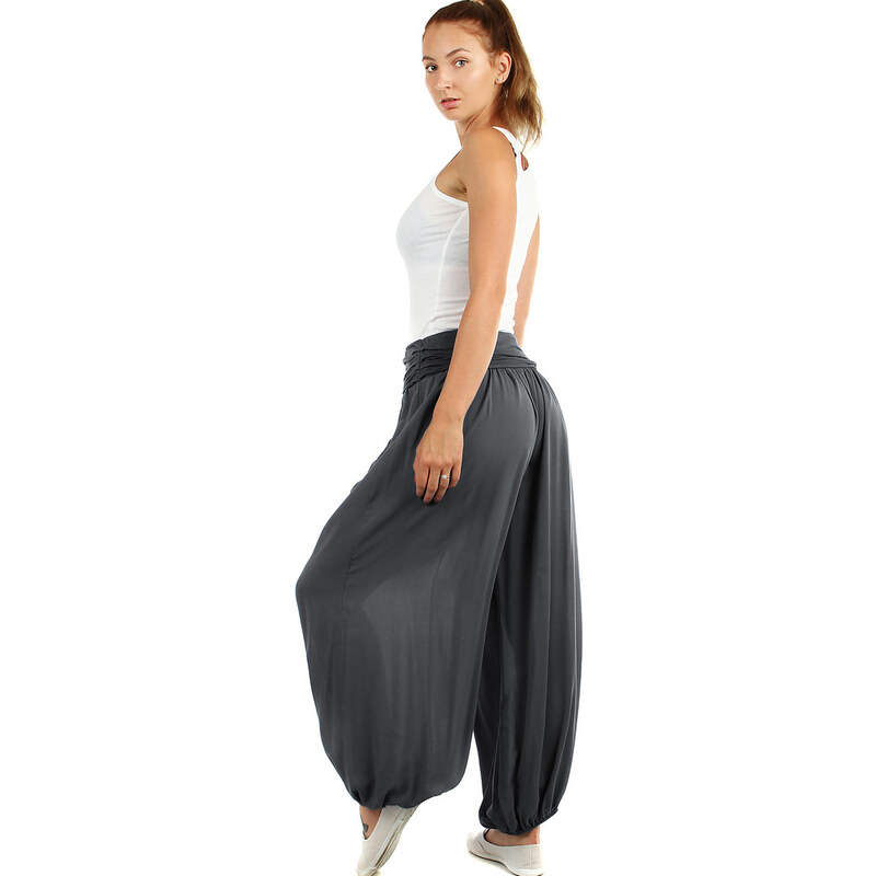 TopMode Jednofarebné háremové nohavice 32741041