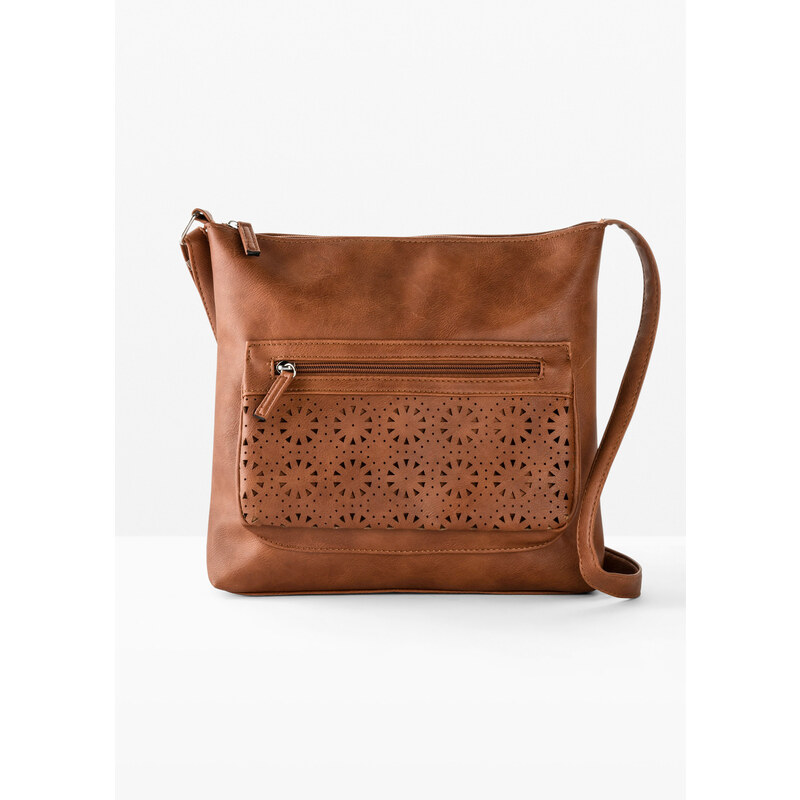 bonprix Kabelka Crossbody s dekoratívnym vreckom, farba hnedá 44790137