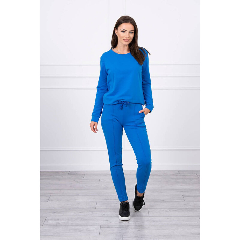 MladaModa Športová tepláková súprava model 9090 kráľovská modrá 18140715