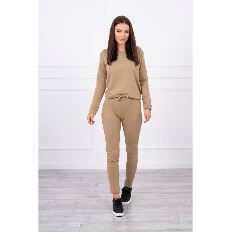 MladaModa Športová tepláková súprava model 9090 farba camel 66338134
