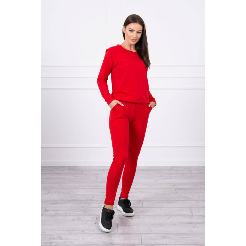 MladaModa Športová tepláková súprava model 9090 červená 18140706