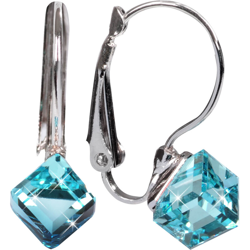 Levien Štýlové náušnice Cube Aquamarine 67440187