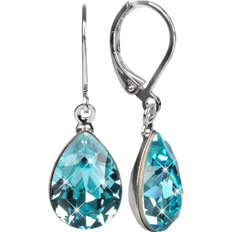 Levien Elegantné náušnice s kryštálmi Pear Light Turquois 66585221