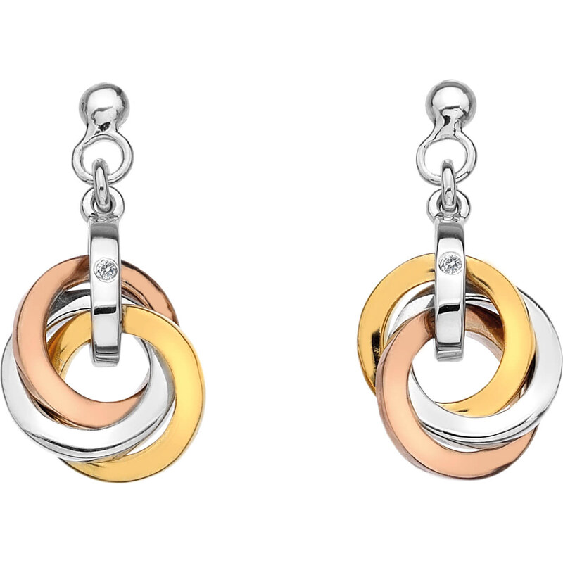 Hot Diamonds Strieborné náušnice Trio Rose Gold DE389 66581203