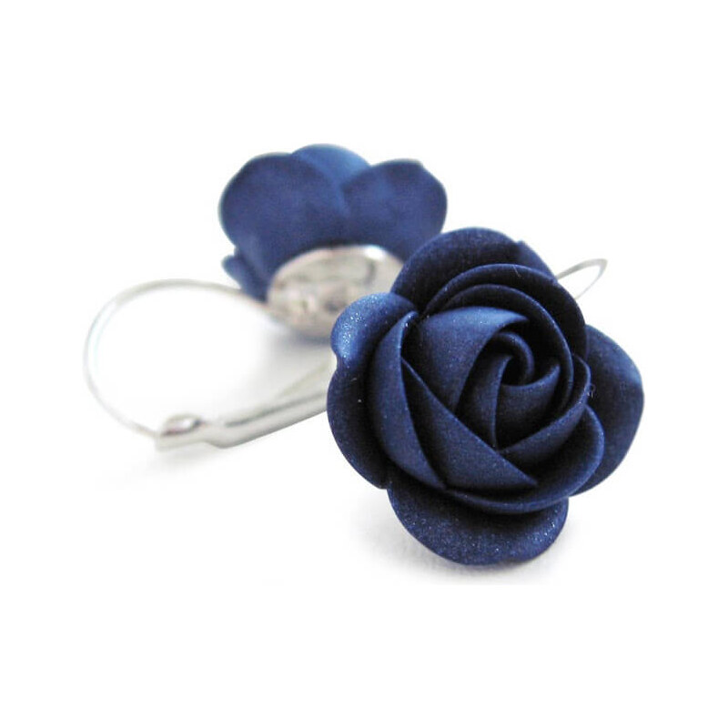 Troli Trblietavé modré visiace náušnice kvietky 66595890