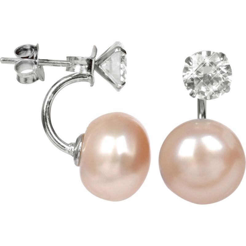 JwL Luxury Pearls Strieborné náušnice s pravou lososovú perlou a 66583113