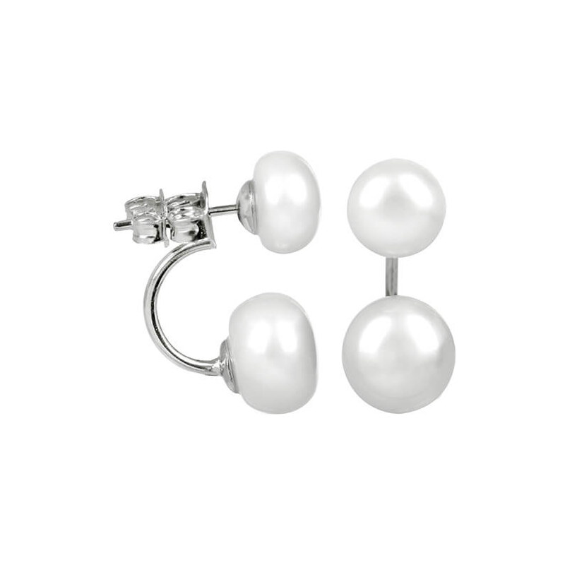 JwL Luxury Pearls Originálne náušnice s pravými bielymi perlami 2v1 66593553