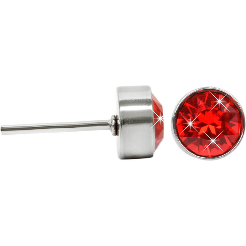 Levien Hravé oceľové náušnice kôstky Chaton Light Siam 66582296