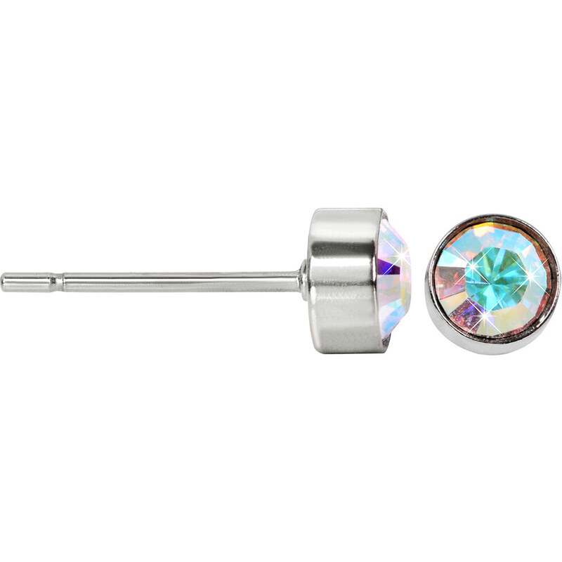 Levien Krásne oceľové náušnice Chaton Crystal AB 66580460