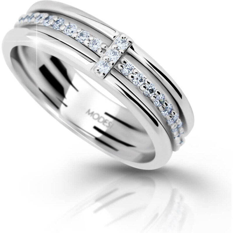 Modesi Strieborný prsteň so zirkónmi M11085 58 mm 66712481