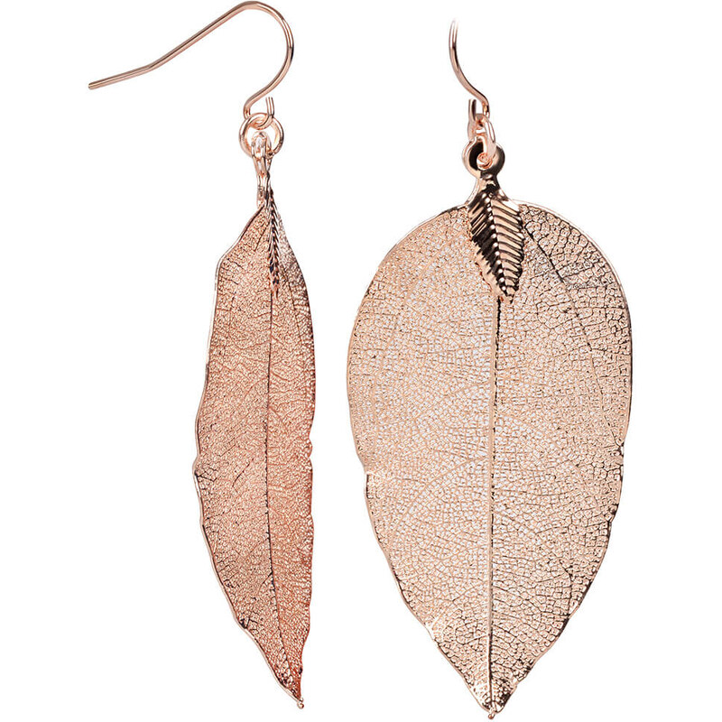 Troli Ružovo pozlátené náušnice Vavrínové listy Laurel 67018516