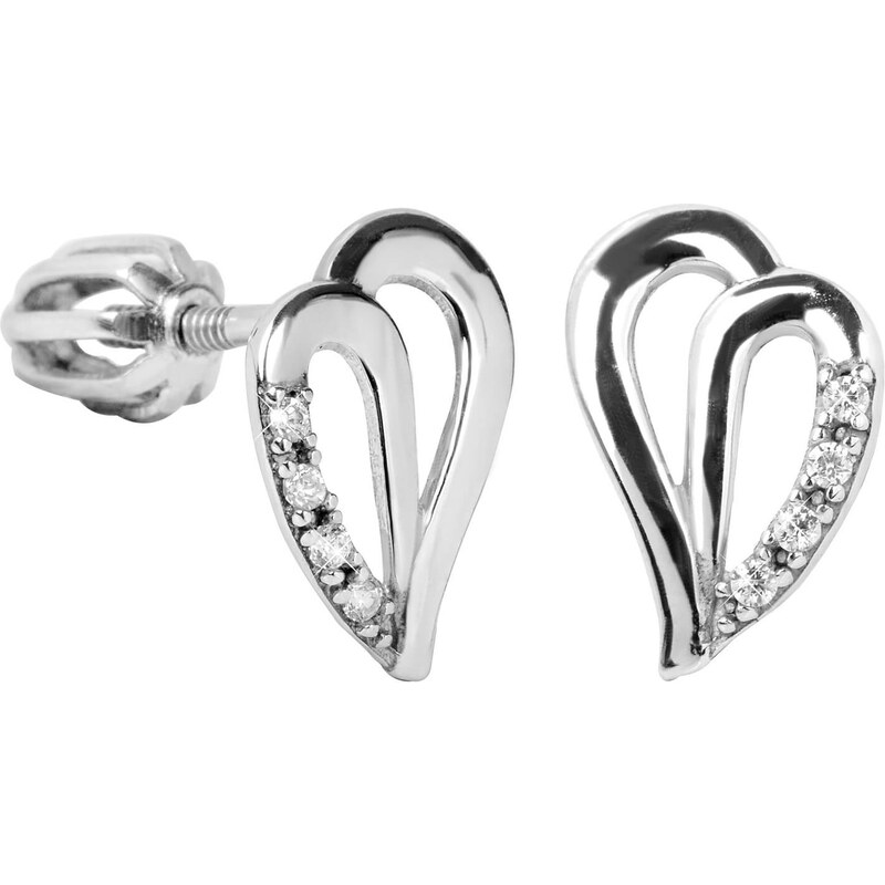 Soliter Strieborné náušnice srdce s kryštálmi 436 001 00387 04 67714775