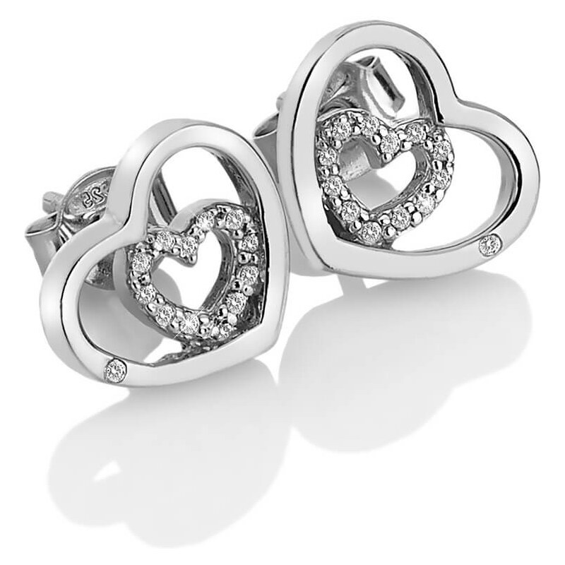 Hot Diamonds Strieborné srdiečkové náušnice Adorable Encased DE548 66580689