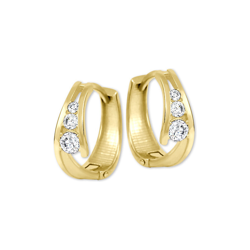 Soliter Zlaté náušnice krúžky so zirkónmi 239 001 00800 66586307