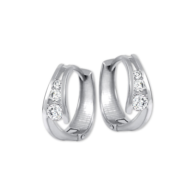 Soliter Zlaté náušnice krúžky s kryštálmi 239 001 00800 07 66594118