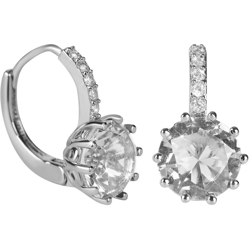 Troli Trblietavé náušnice s čírym kryštálom 66590396