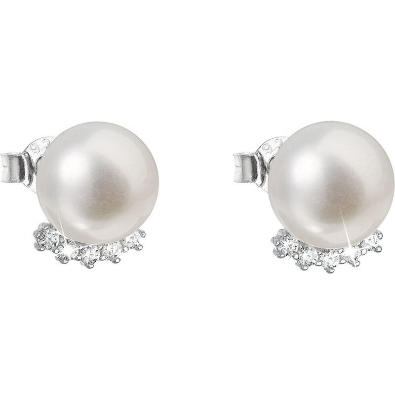 Evolution Group Strieborné náušnice kôstky s pravými perlami Pavona 66589734