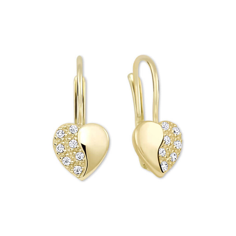 Soliter Zlaté srdiečkové náušnice s kryštálmi 239 001 00880 66586472