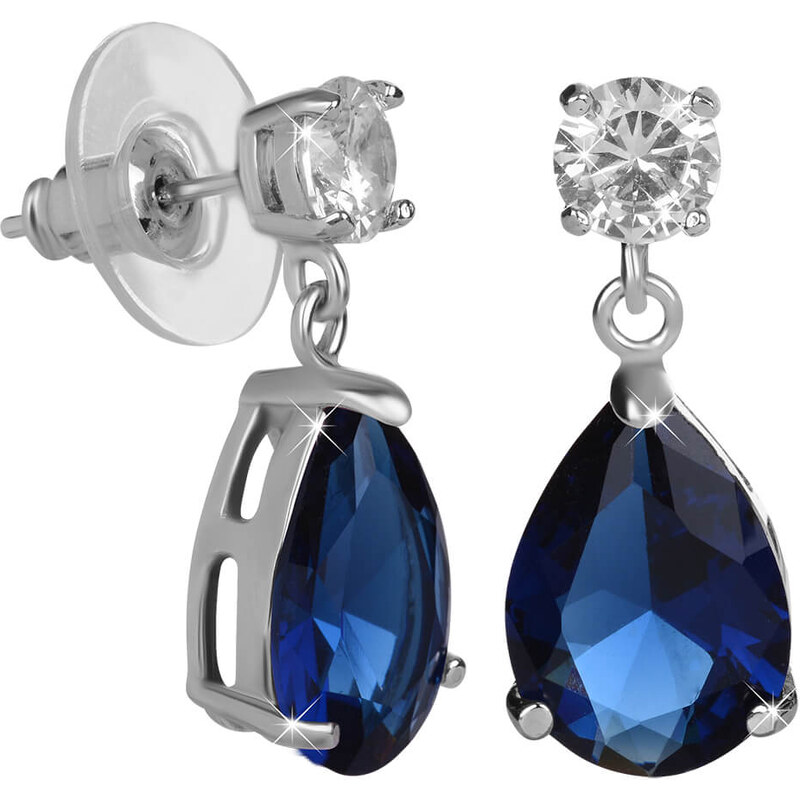 Troli Iskrivé náušnice s modrými kryštálmi 66590386