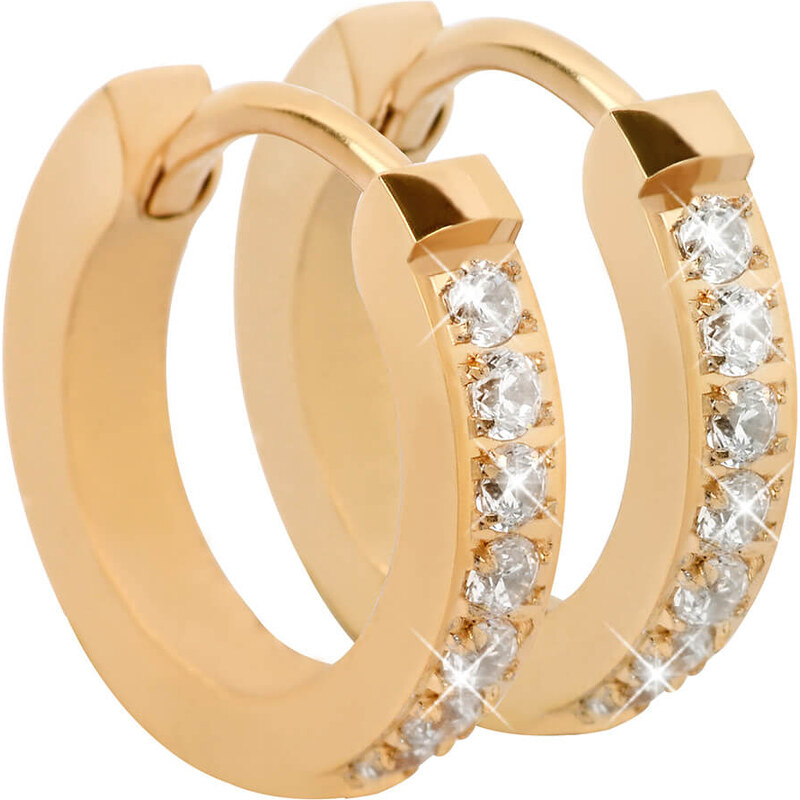 Troli Pozlátené oceľové náušnice s kryštálmi 66578195