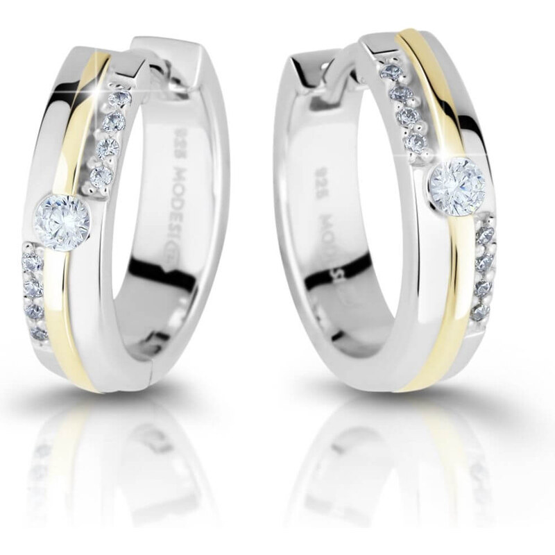 Modesi Bicolor strieborné náušnice so zirkónmi M26024 66588175