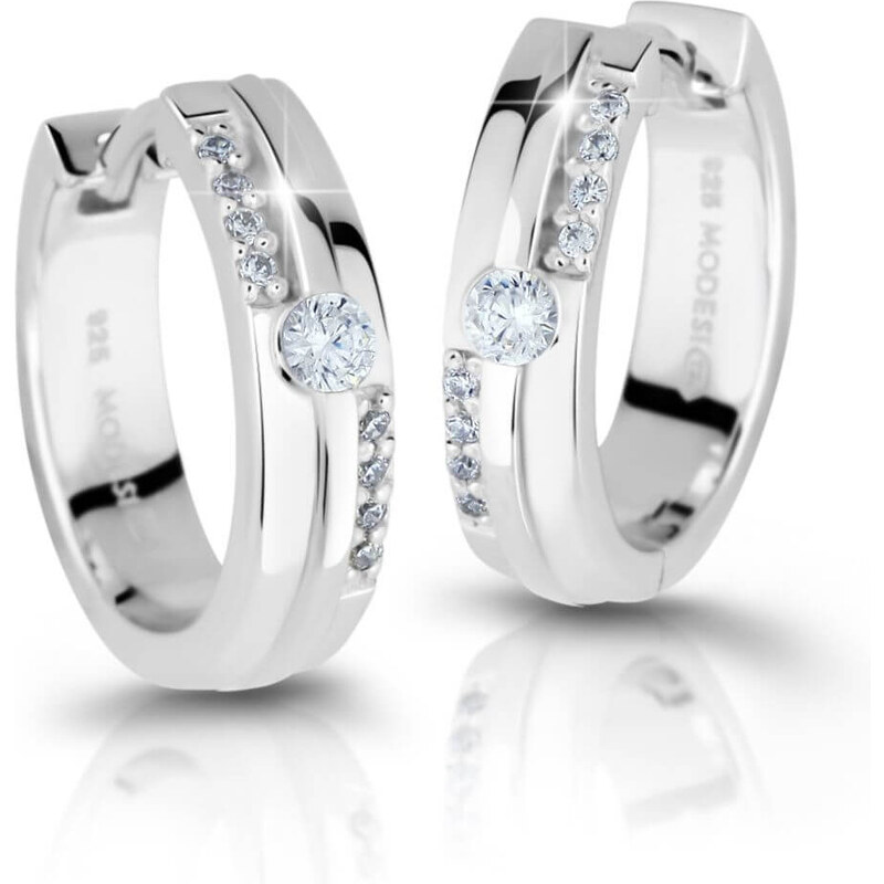 Modesi Trblietavé strieborné náušnice so zirkónmi M26021 66584332