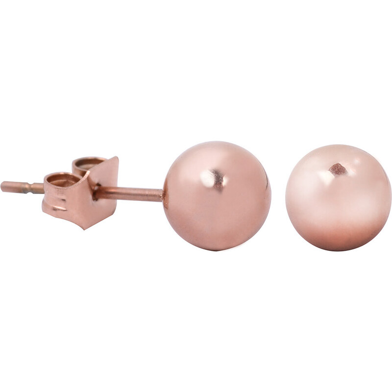 Troli Ružovo pozlátené oceľové náušnice kôstky 66593708