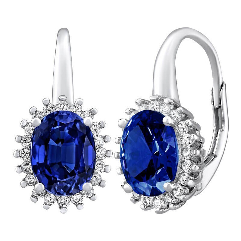 Silvego Strieborné náušnice DHARMA s modrým zafírom LPS0588DB 66583593