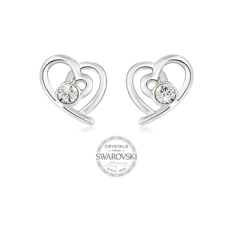 Levien Romantické náušnice Srdiečka s čírymi kryštálmi 66587798