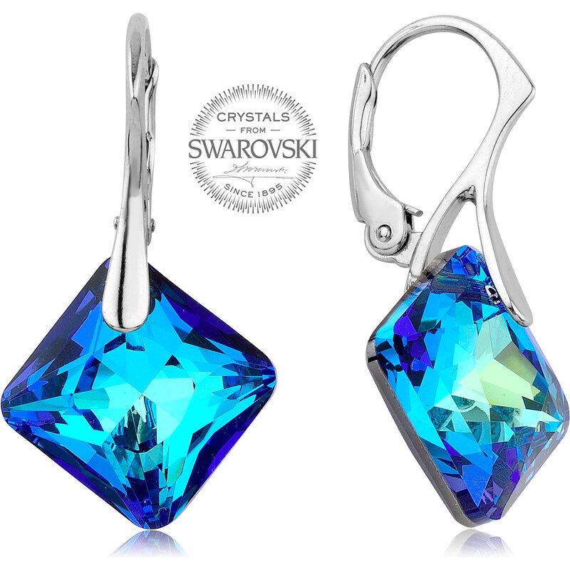 Levien Trblietavé náušnice s modrými kryštálmi Princess 66595057