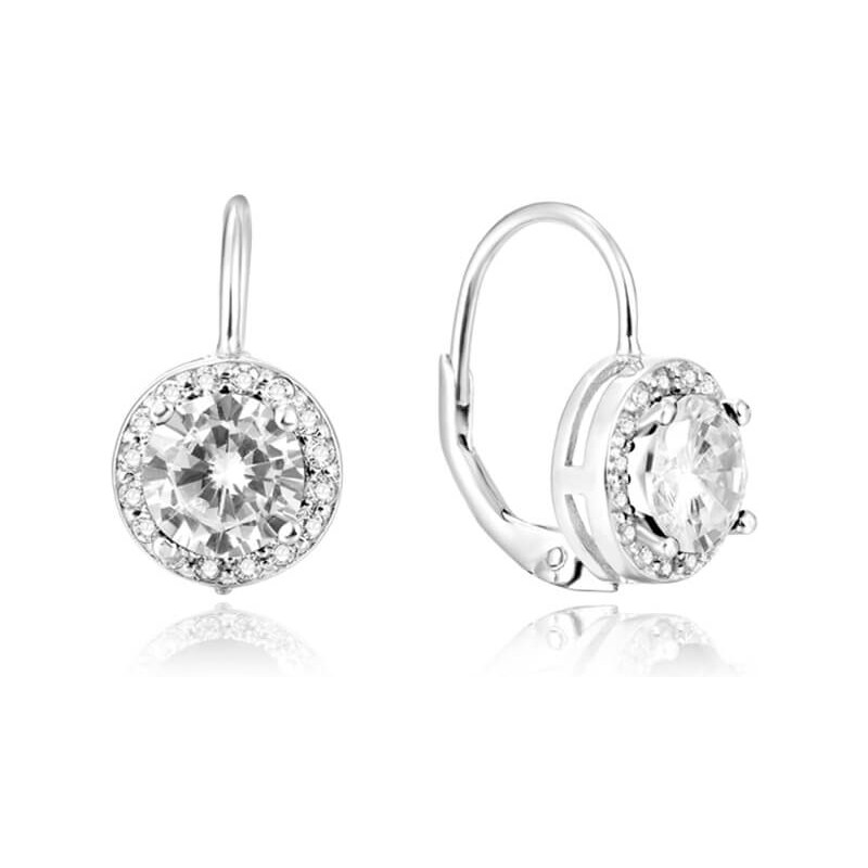 Beneto Strieborné trblietavé náušnice AGUC901 66595470