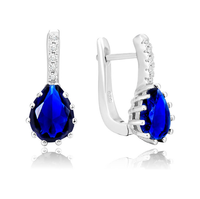Beneto Strieborné náušnice s modrým kryštálom AGU1197 66585180