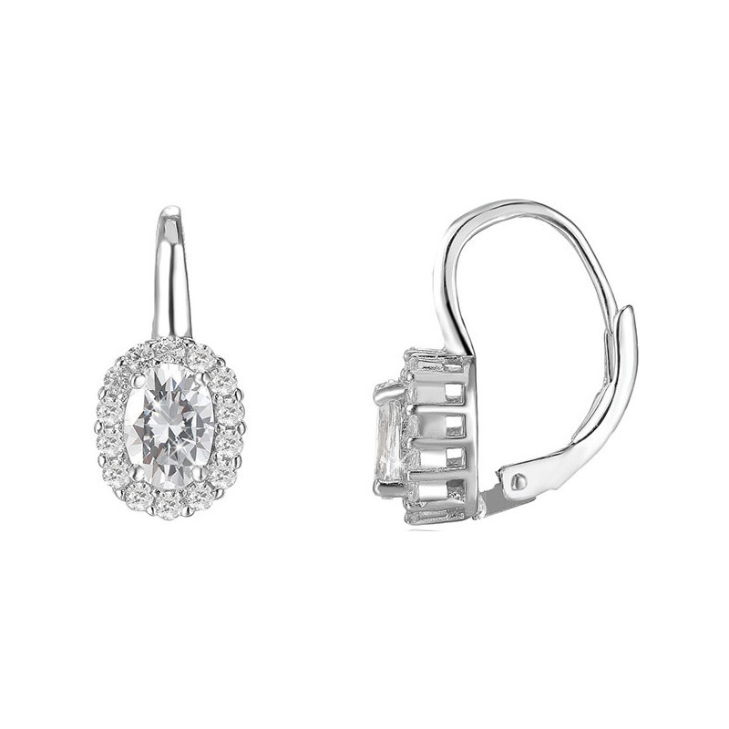 Beneto Strieborné náušnice s čírymi kryštálmi AGUC1166 66583382