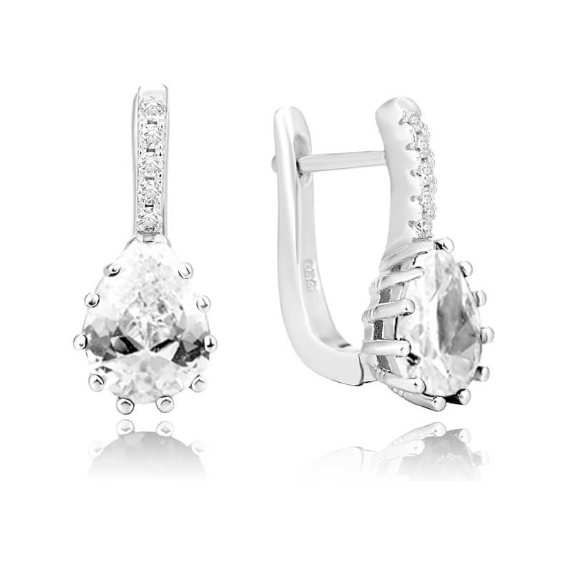 Beneto Strieborné náušnice s čírym kryštálom AGU1196 66588389