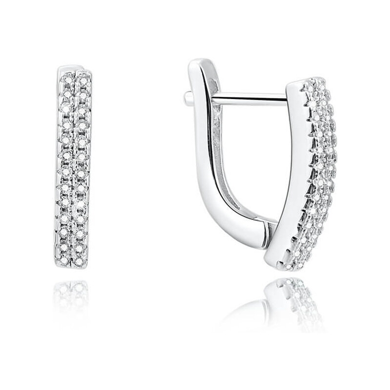 Beneto Strieborné náušnice s čírymi kryštálmi AGU1163 66593355