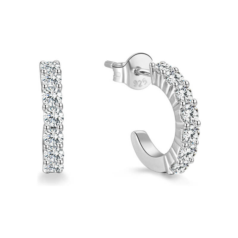 Beneto Kruhové strieborné náušnice AGUP1169 66578903