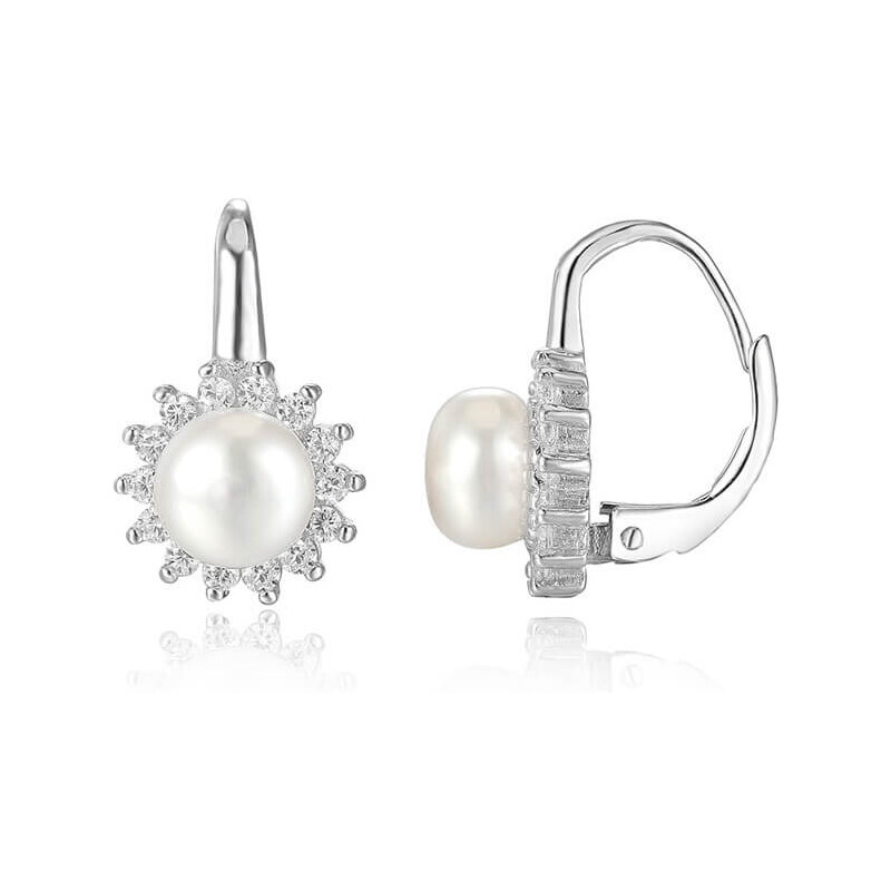 Beneto Strieborné náušnice s pravými perlami AGUC1168 66594939