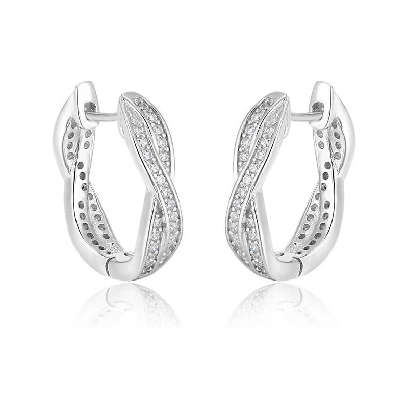 Beneto Kruhové strieborné náušnice AGU1201 66589637