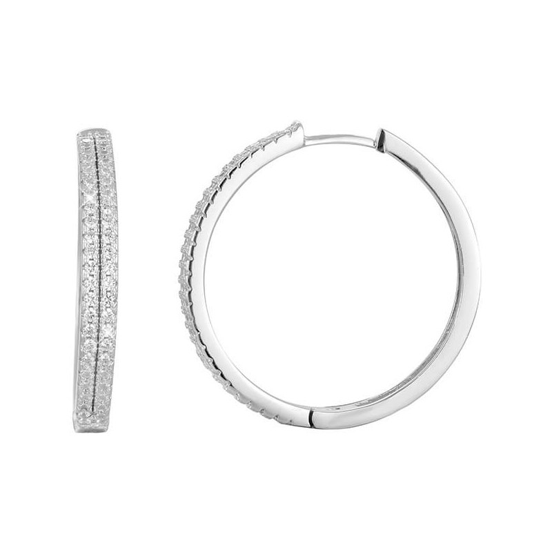 Beneto Strieborné náušnice kruhy s kryštálmi AGU1155 66589104