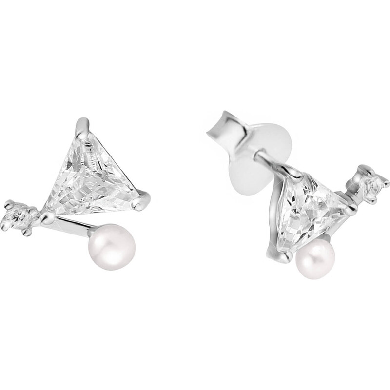 JwL Luxury Pearls Jemné náušnice s pravou perlou a kryštály JL0586 66583766