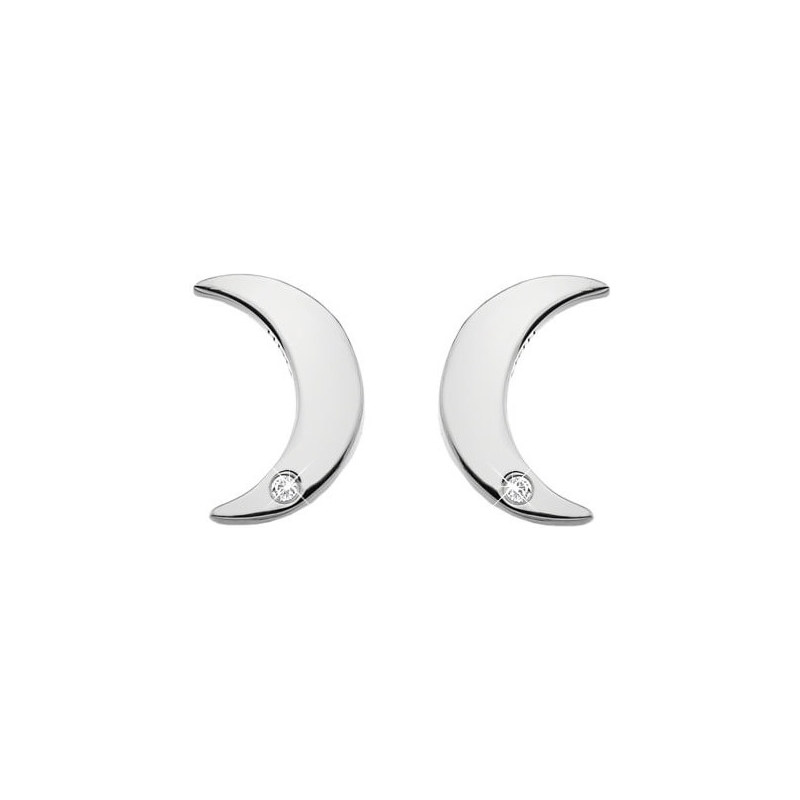 Hot Diamonds Strieborné polmesiačikovité náušnice s pravými diamantmi 66587161