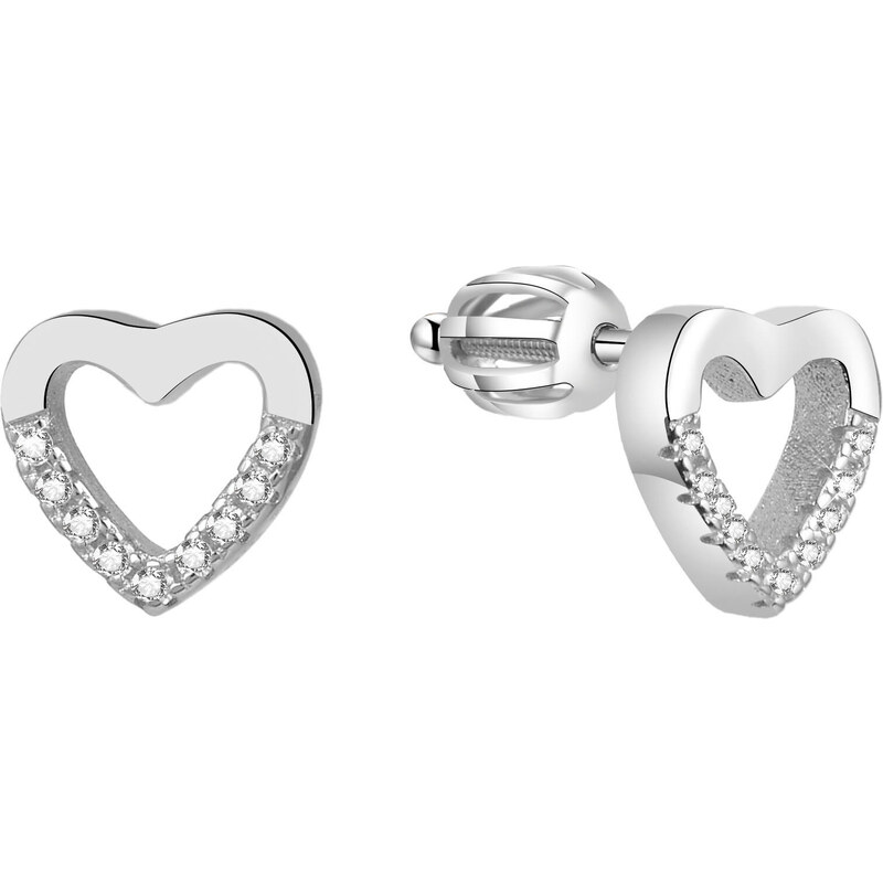 Beneto Strieborné srdiečkové náušnice AGUP1504S 66580428