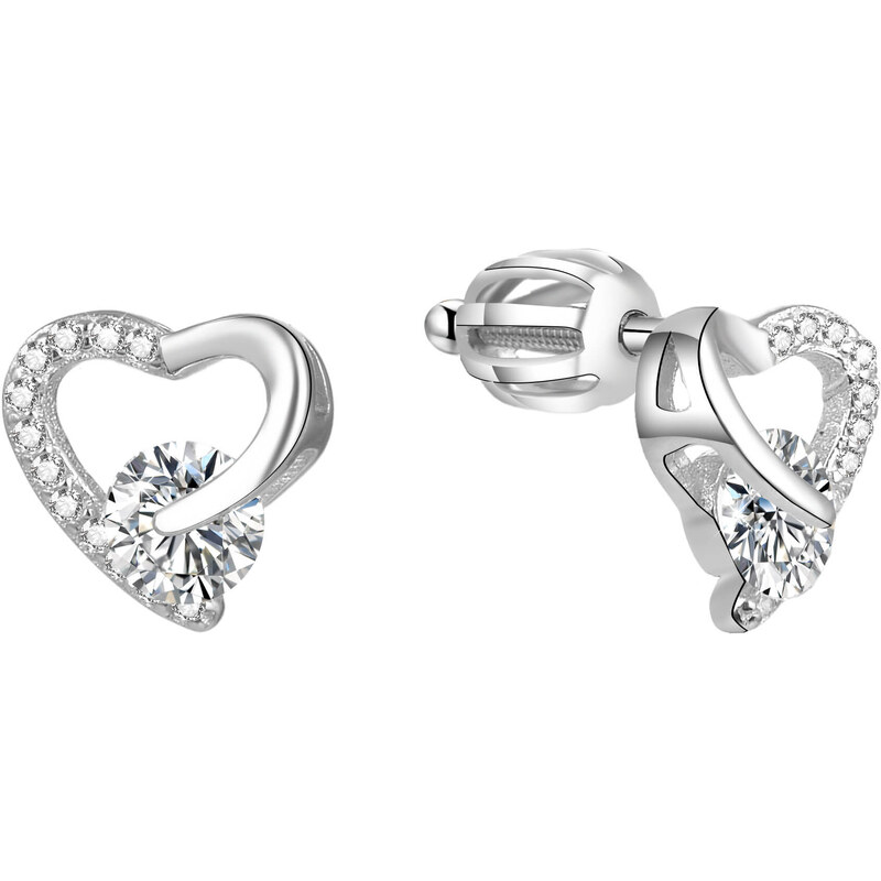 Beneto Strieborné srdiečkové náušnice AGUP1538S 66586220